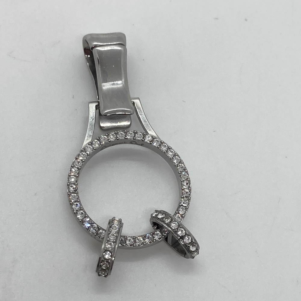 Origami Owl Silver Tone & Swarovski Crystal Circle Lanyard | 2” Length